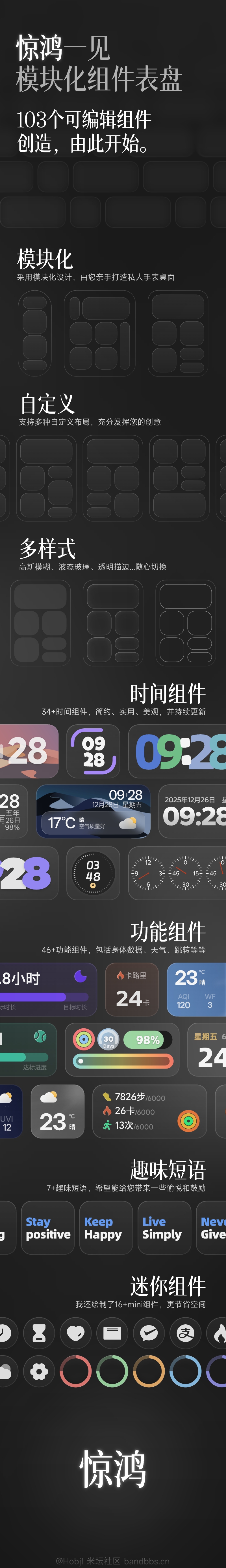 《惊鸿》模块化表盘，支持DIY 细节 1